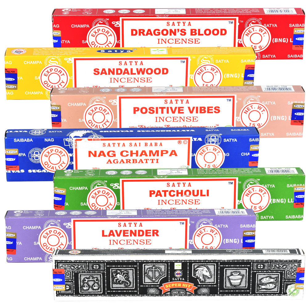 7PC SET - Satya Incense Sticks - 15g/Assorted Scents