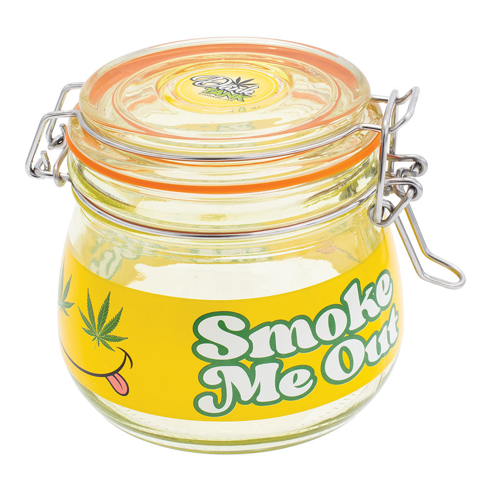 Fujima Dank Tank Smiley Smoke Me Out Glass Jar - 500ml - Smoke N’ Poke