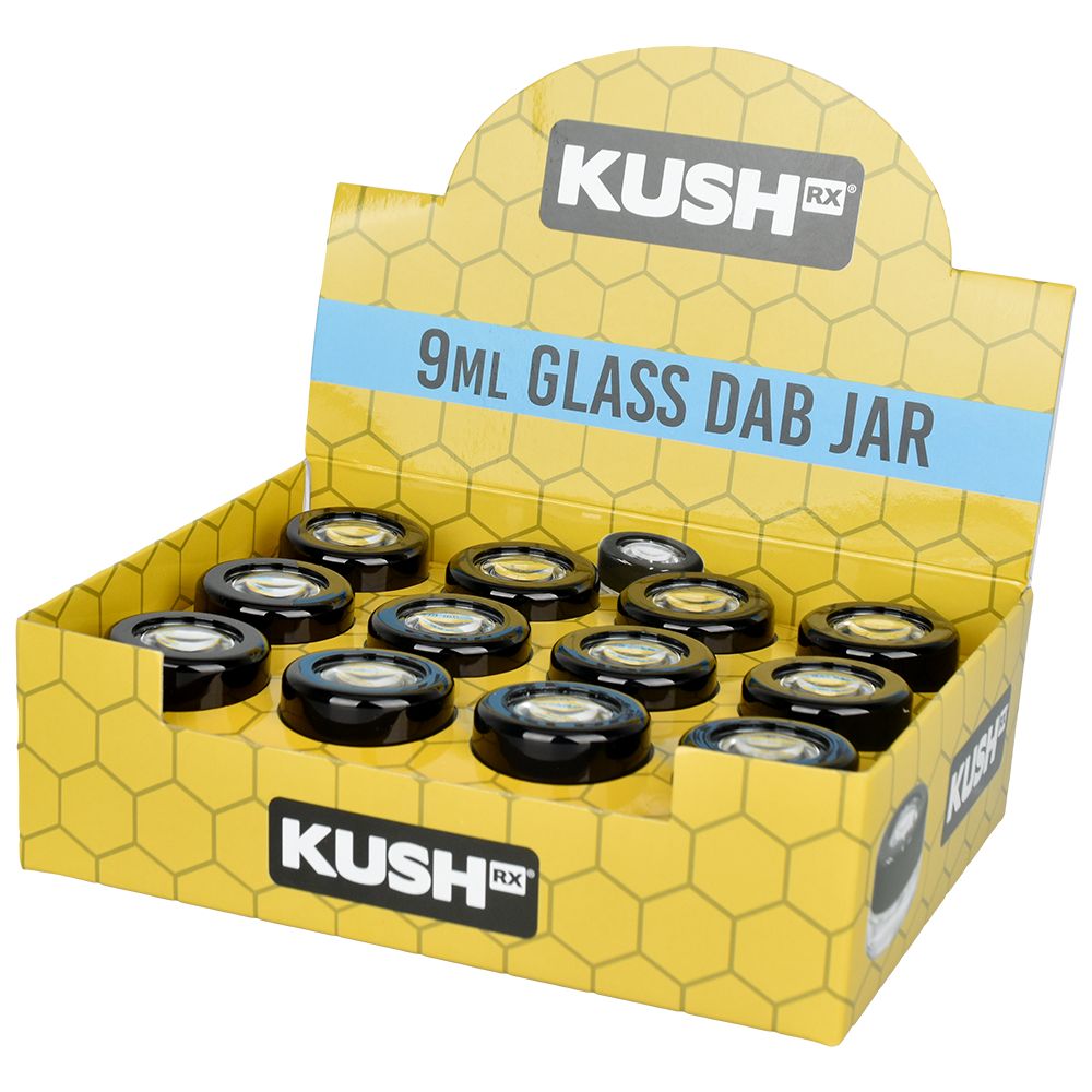 24CT DISP - Tarro de concentrado de vidrio Kush RX con lupa - 9 ml