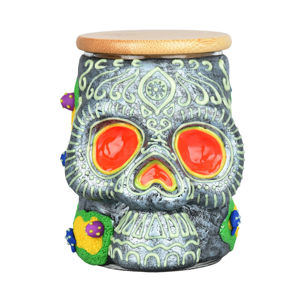 Pulsar Sugar Skull Glass Jar - 4.25" - Smoke N’ Poke