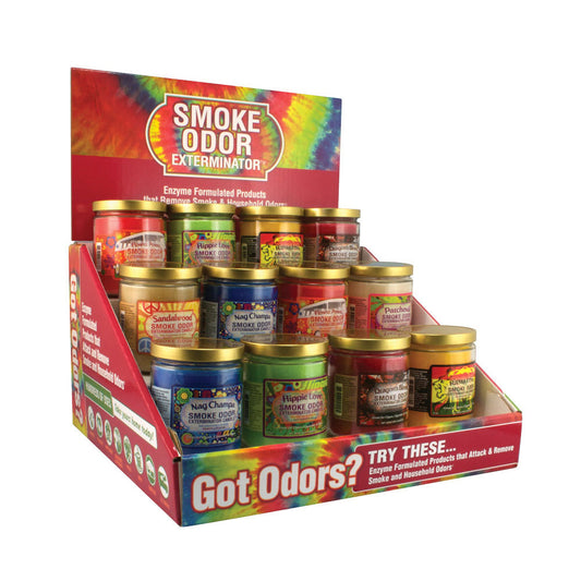 12PC BOX - 13oz Smoke Odor Exterminator Candle - Retro Mix - Smoke N’ Poke