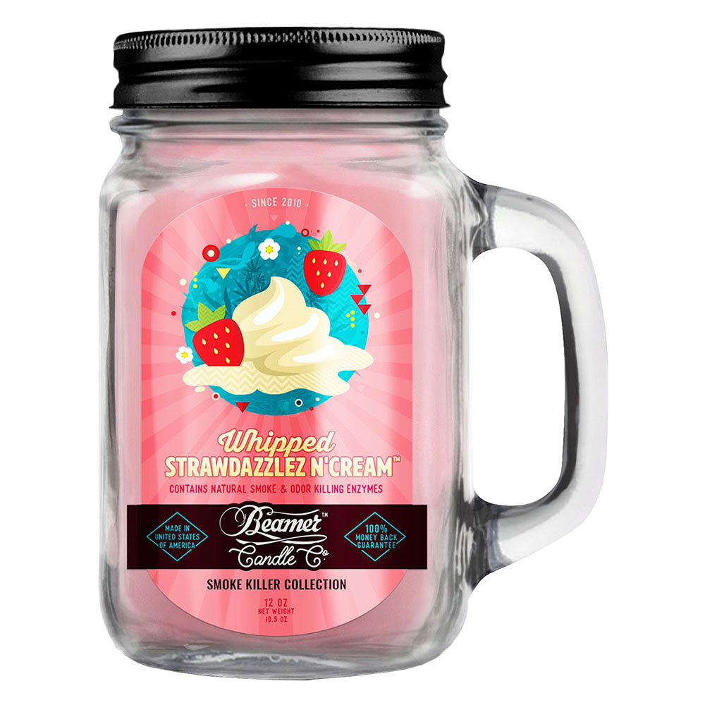 Beamer Candle Co. Mason Jar Candle | Whipped Strawdazzlez N' Cream - Smoke N’ Poke