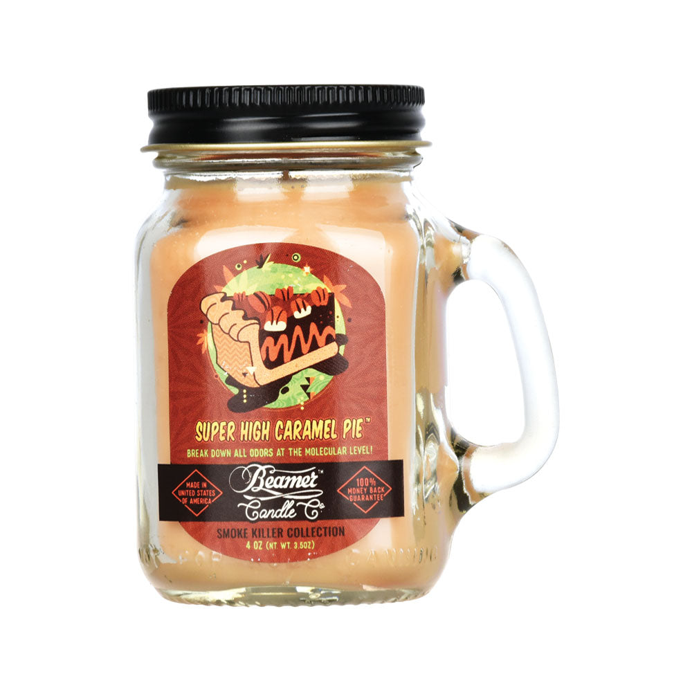 Beamer Candle Co. Mini Mason Jar Candle | Super High Caramel Pie | 4oz - Smoke N’ Poke