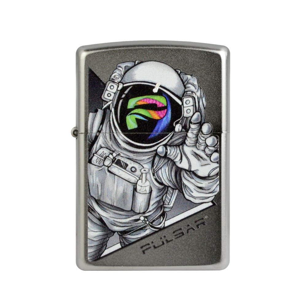 Zippo Lighter | Pulsar Psychedelic Spaceman | Brushed Chrome - Smoke N’ Poke