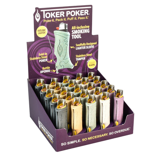 25PC DISPLAY - Toker Poker Lighter Sleeve - Hemp Plastic