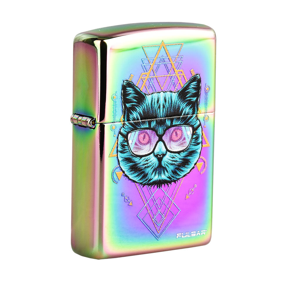 Zippo Lighter - Pulsar Sacred Cat Geometry - Spectrum - Smoke N’ Poke