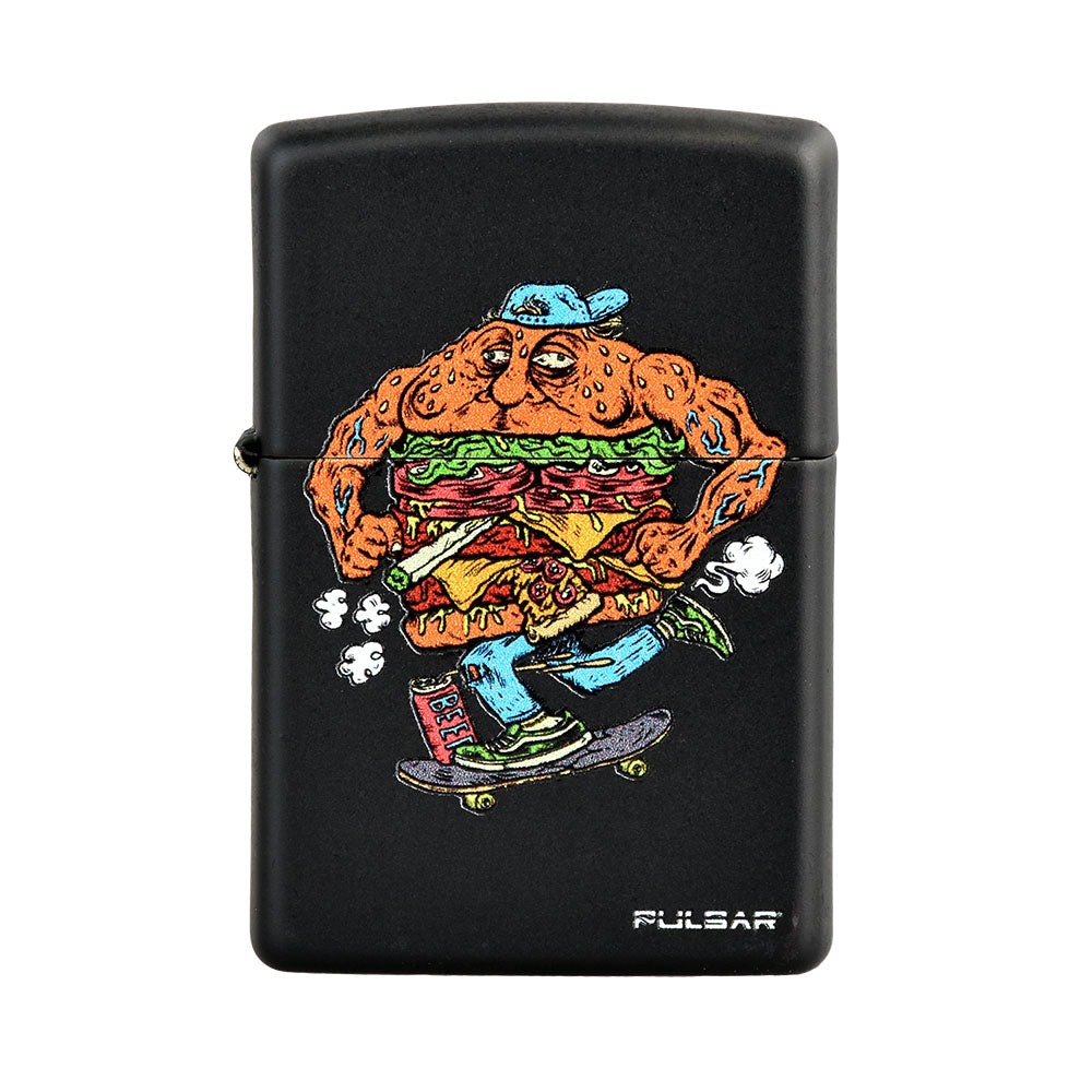 Zippo Lighter - Pulsar Skateburger - Black Matte - Smoke N’ Poke