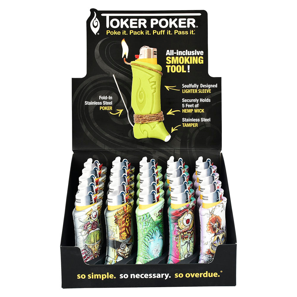 25PC DISP- Toker Poker Lighter Sleeve- Alice in Wonderland/Asst - Smoke N’ Poke