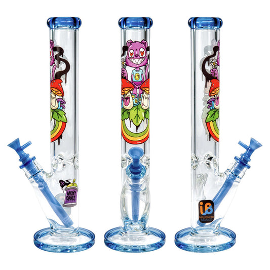 Nicky Davis Ghost Gang Straight Tube Water Pipe | 15.75" | 14mm F - Smoke N’ Poke