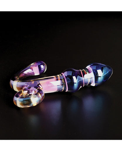 Cristal Orchid Pulse Glass Dildo w/Removable Bullet Vibe - Purple