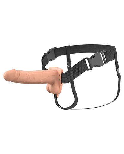 Fantasy X-Tensions Elite 7" Vibrating Hollow Strap-On - Brown