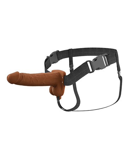 Fantasy X-Tensions Elite 7" Vibrating Hollow Strap-On - Brown