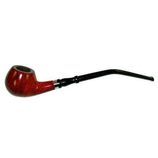 Pulsar Shire Pipes Churchwarden Cherry Wood Tobacco Pipe w/Bent Stem | 7.5" - Smoke N’ Poke