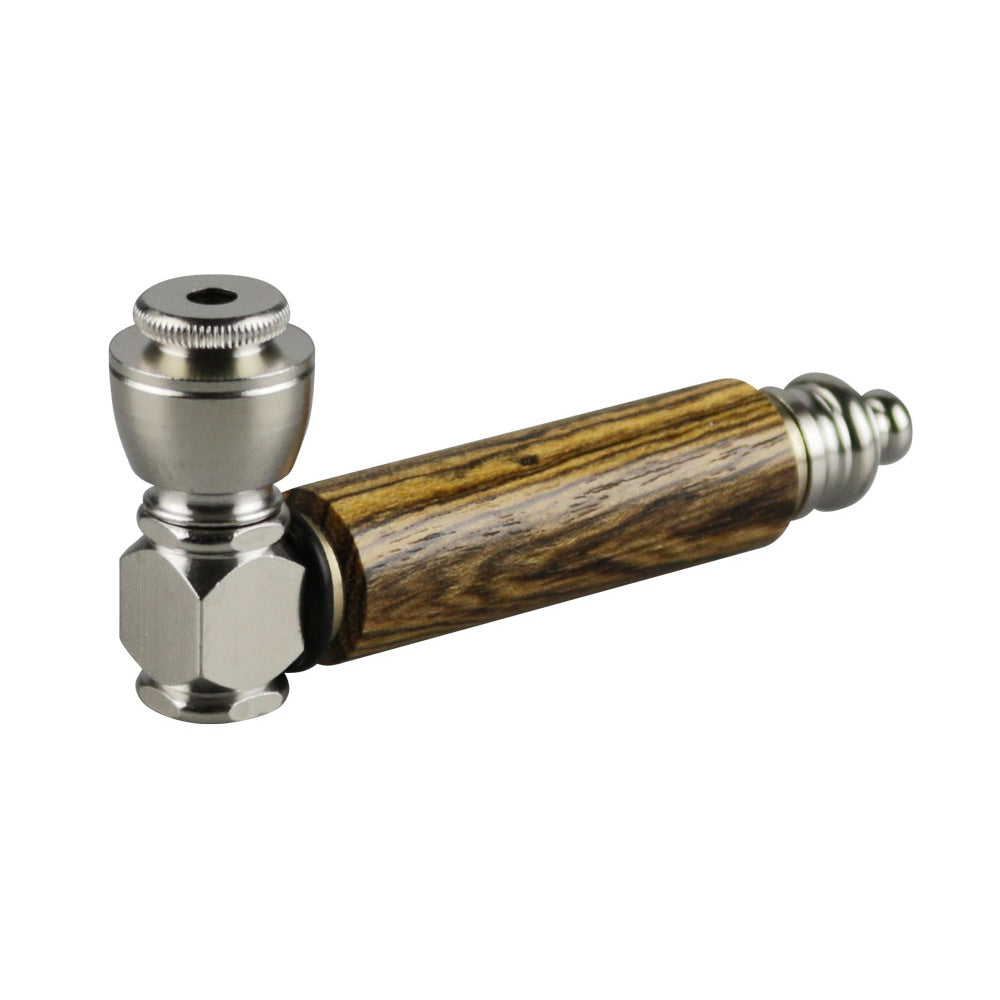 Exotic Wood & Stainless Steel Hand Pipe - Smoke N’ Poke