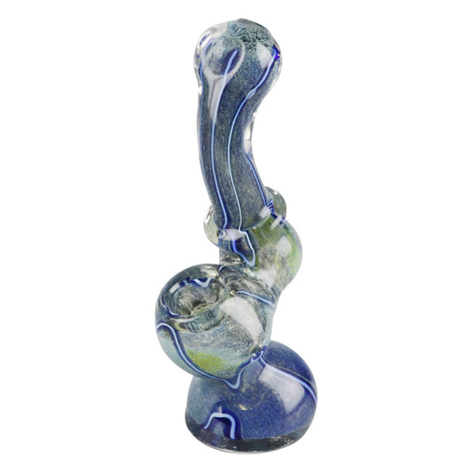 Worked Fritted Bubbler Hand Pipe - Smoke N’ Poke