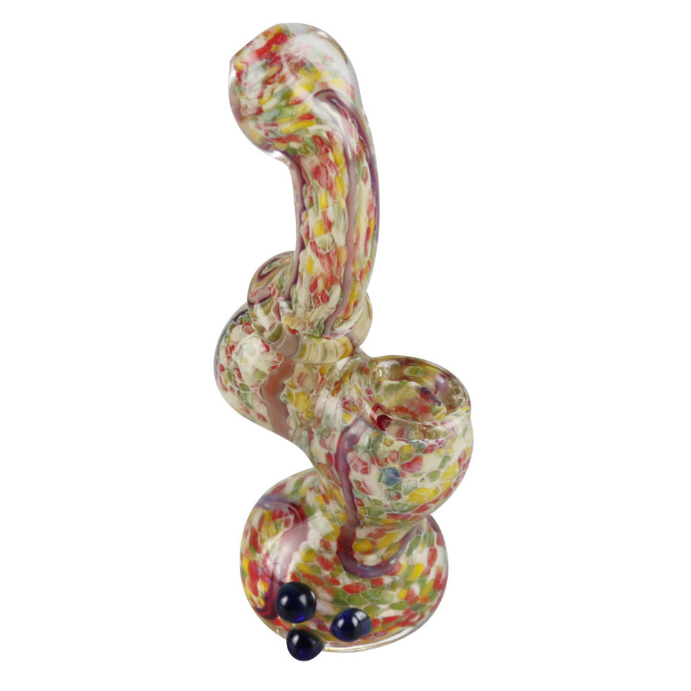 Worked Beaded Mini Bubbler Pipe - Smoke N’ Poke