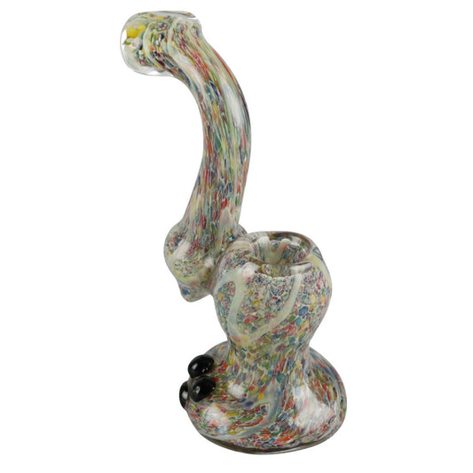 Rainbow Speckled Glass Bubbler Pipe - Smoke N’ Poke