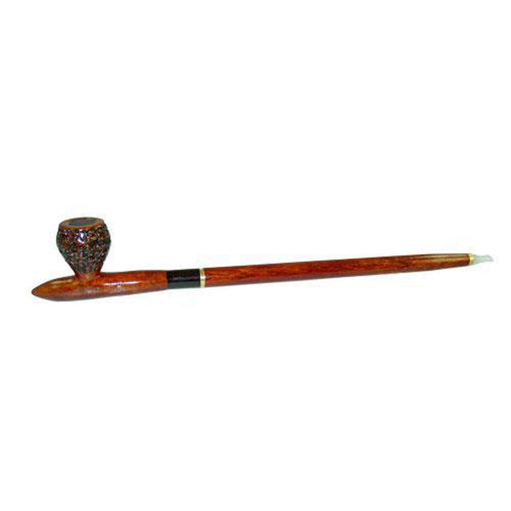 Engraved African Wood & Sassafras Tobacco Pipe - Smoke N’ Poke