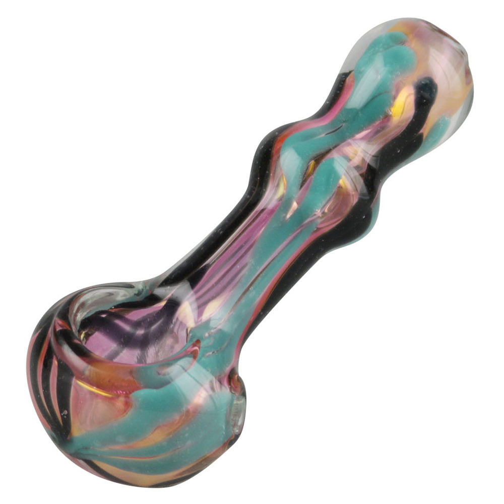 Gold Fumed Wigwag Hand Pipe - 4" / Colors Vary - Smoke N’ Poke