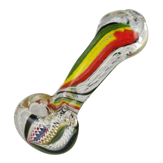 Worked Rasta Hand Pipe - 3.75" - Smoke N’ Poke