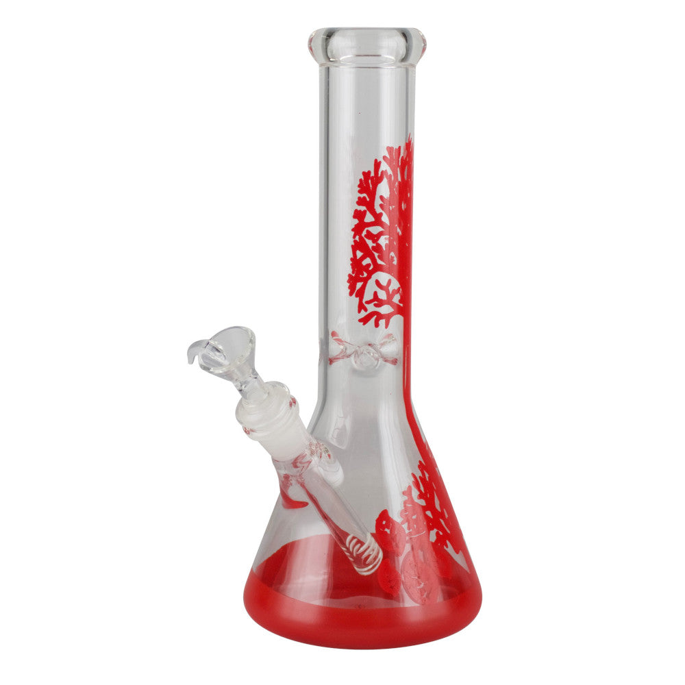 Red Tree Glass Beaker Bong - Smoke N’ Poke