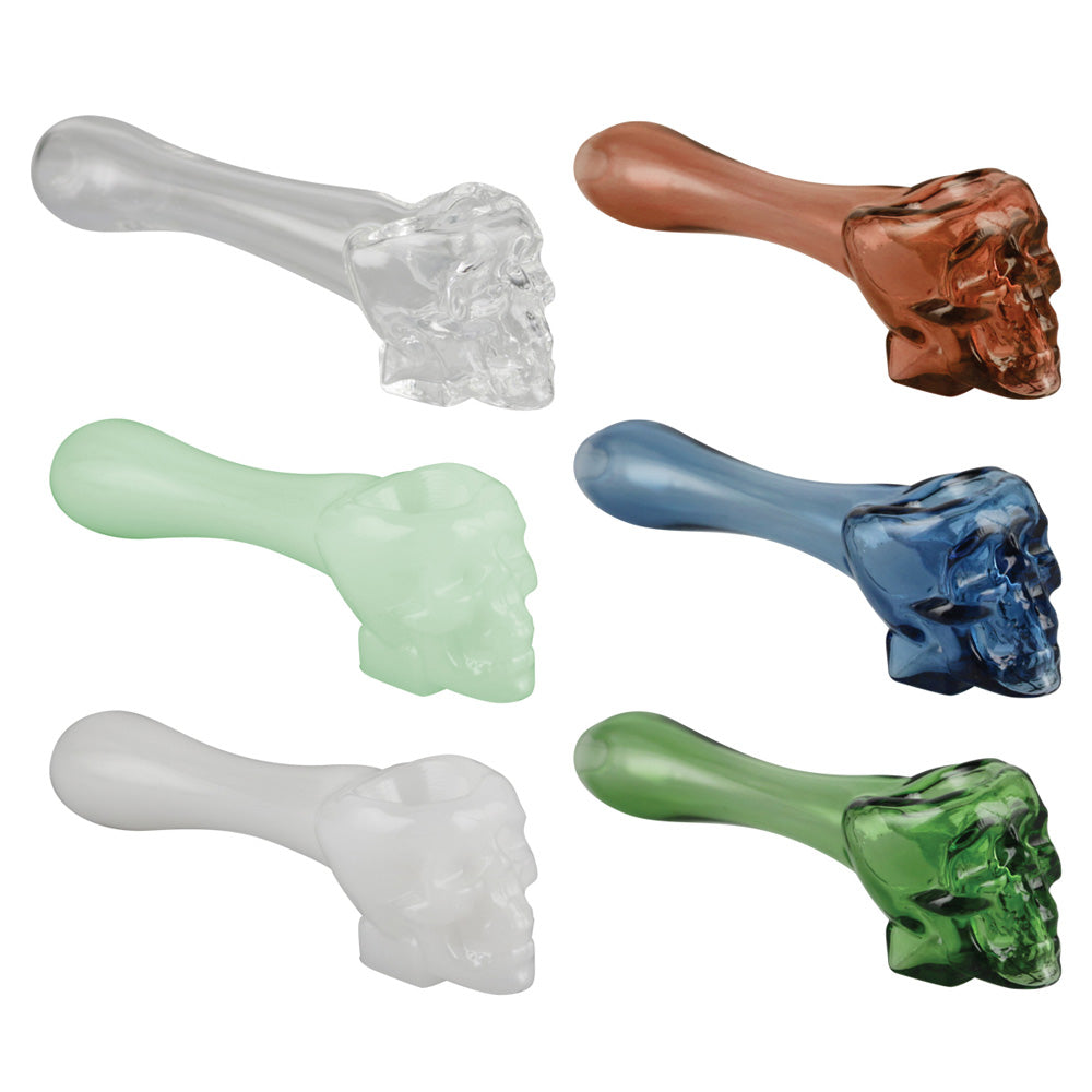 Skull Glass Spoon Pipe - Smoke N’ Poke