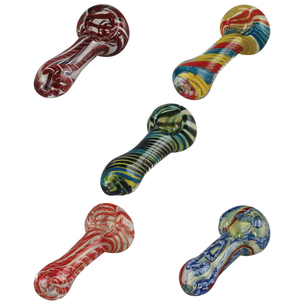 Color Swirl Spoon Pipe - 3.25" / Colors Vary - Smoke N’ Poke