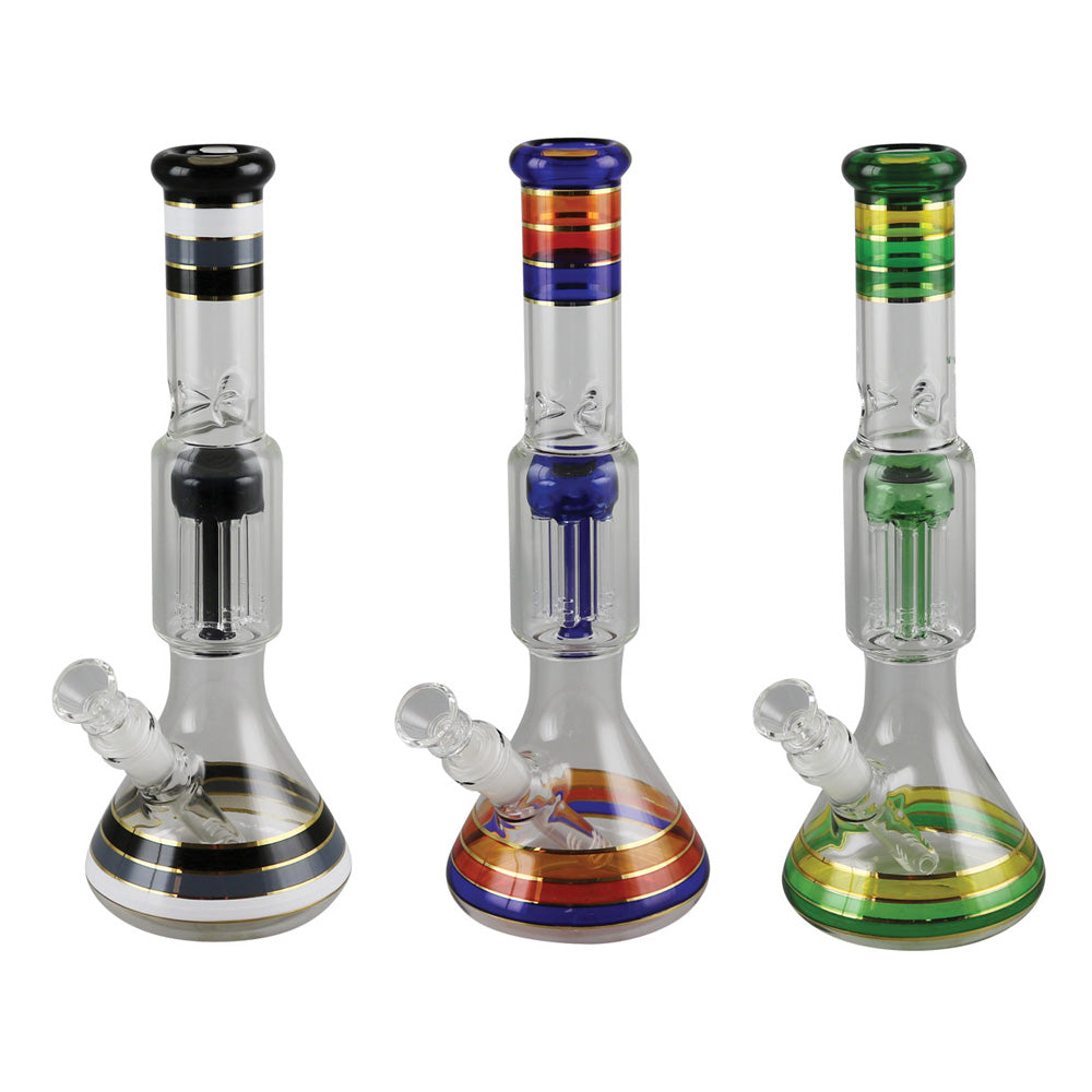 Back To Basics Beaker Water Pipe - 12" / 14mm F / Colors Vary - Smoke N’ Poke