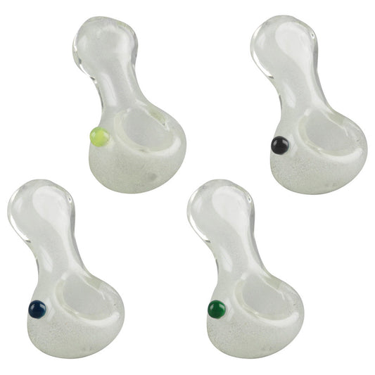 Glow Spoon Hand Pipe - Pinch Tip w Marble - 3" / Colors Vary - Smoke N’ Poke