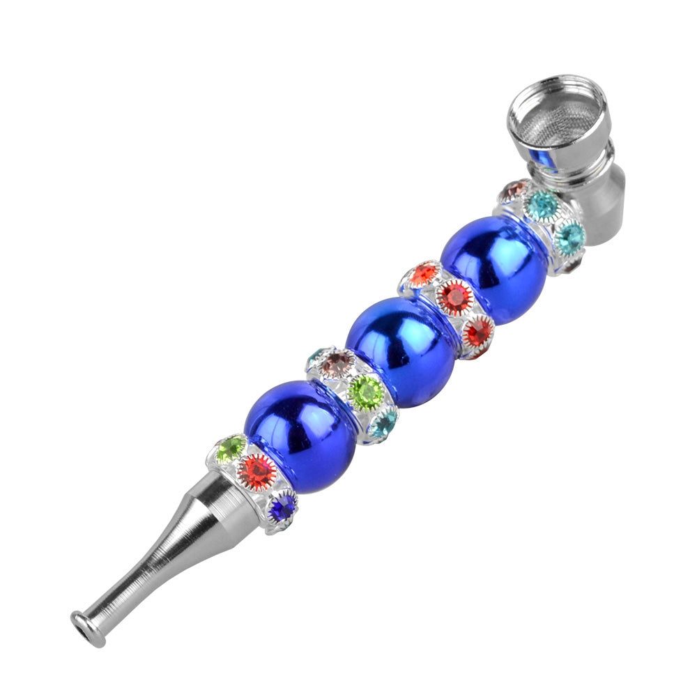 Glitzy Jeweled Metal Pipe - 5" - Smoke N’ Poke