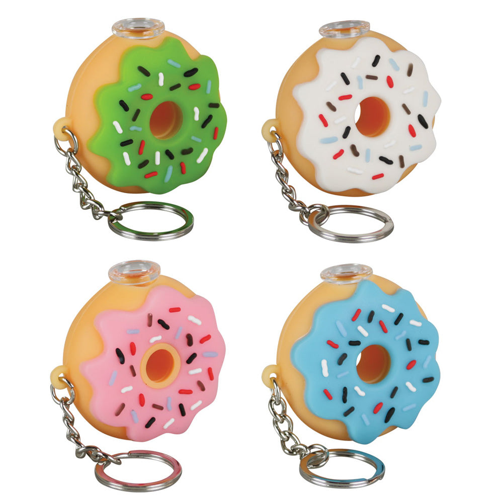 Silicone Donut One Hitter Keychain - 2" / Colors Vary - Smoke N’ Poke