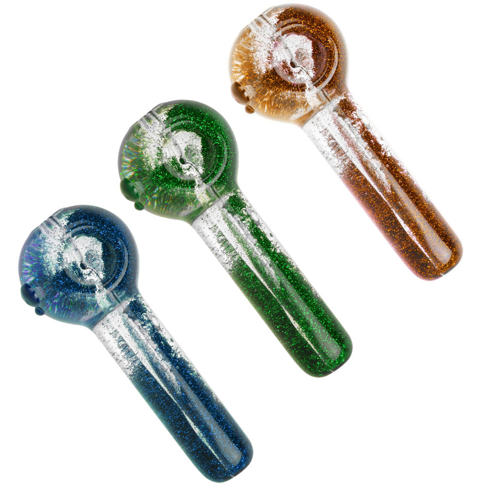 Glitter Hand Pipe - 5" / Colors Vary - Smoke N’ Poke