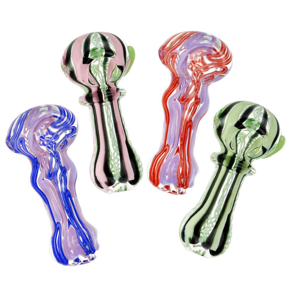 Slime Squiggle Multicolored Spoon Pipe - 3.75" / Colors Vary