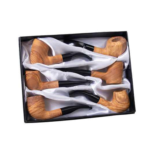 6PC BOX - Lucienne Briarwood Tobacco Pipe - 6" / Assortment A