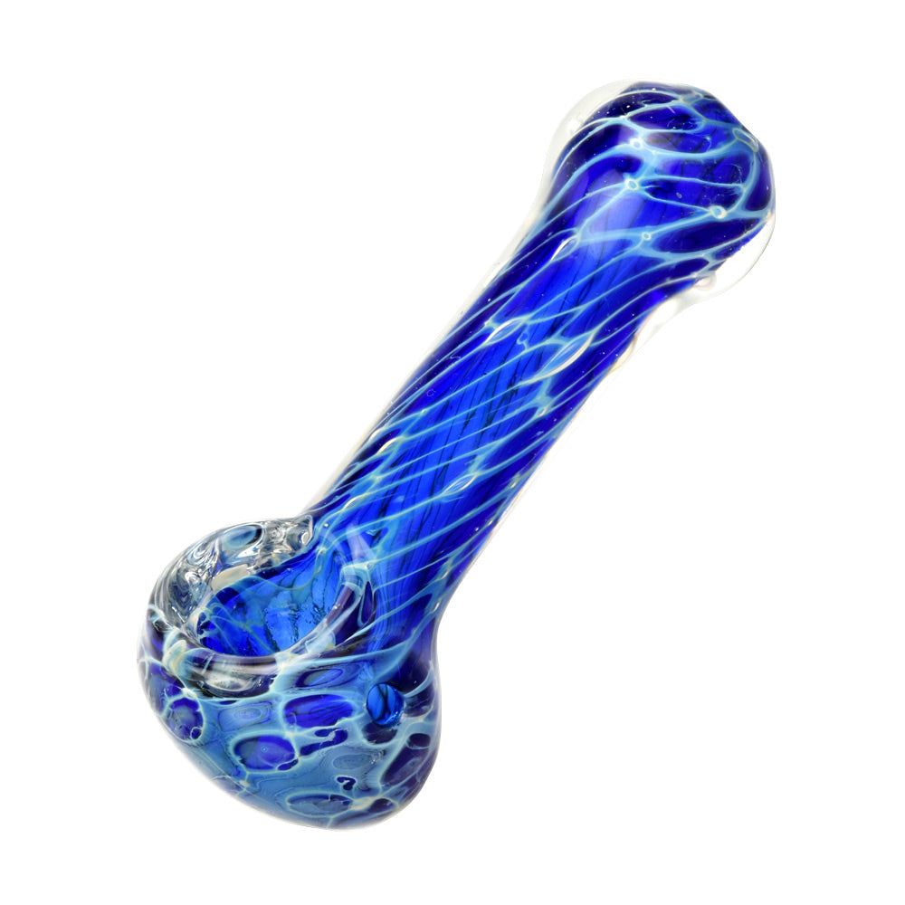 Cellular Blue Glass Spoon Pipe - Smoke N’ Poke