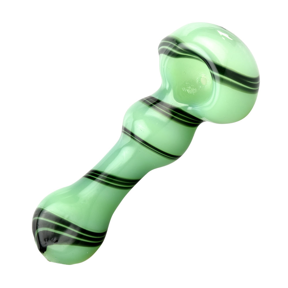 Jade Green Black Swirl Spoon Pipe - Smoke N’ Poke