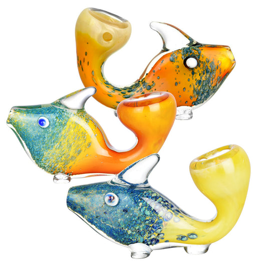 Standing Fritted Tropical Fish Hand Pipe | Colors Vary - Smoke N’ Poke