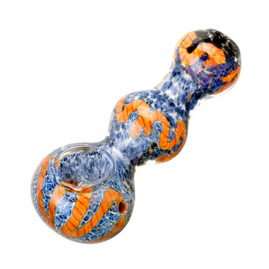 Fritted Squiggle Spoon Glass Pipe - Smoke N’ Poke