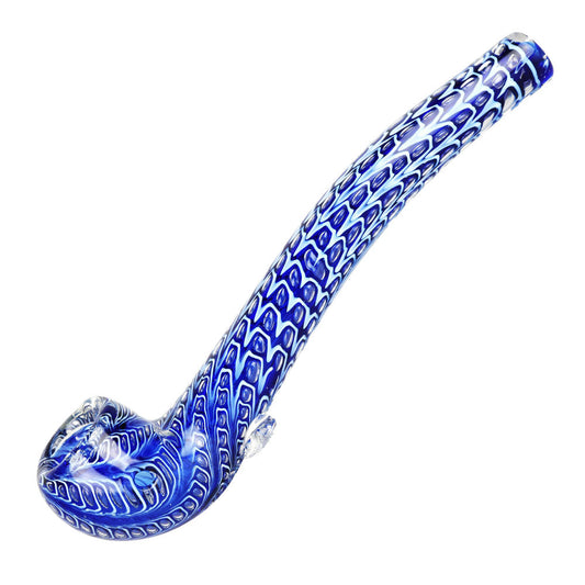 Serpent Scales Double Glass Long Pipe - 7.5" / Colors Vary - Smoke N’ Poke