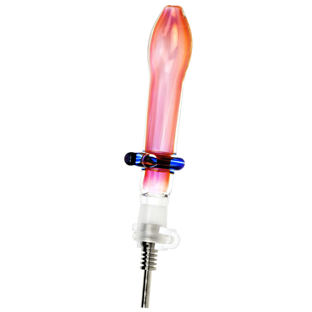 Fumed Glass Footed Honey Straw - 5.5" - Smoke N’ Poke