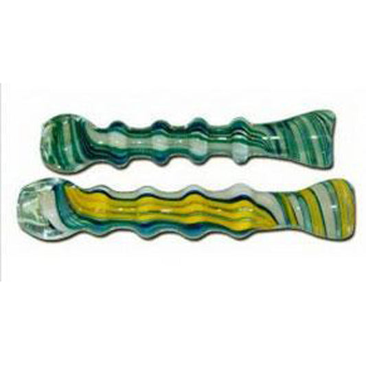 Ribbed Twisted Stripe Glass Tobacco Taster-3.75"/Colors Vary - Smoke N’ Poke