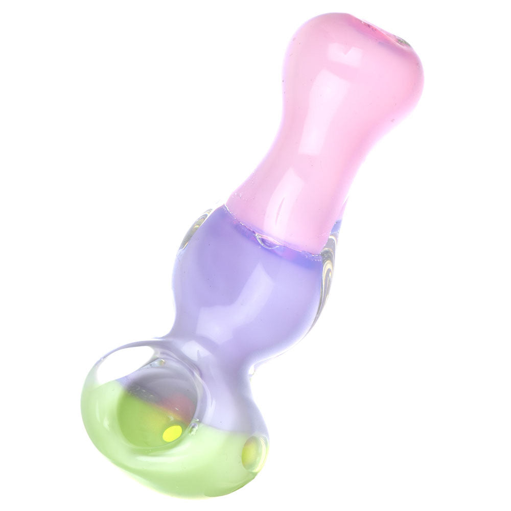 Pastel Color Block Glass Spoon Pipe - 3.75" - Smoke N’ Poke