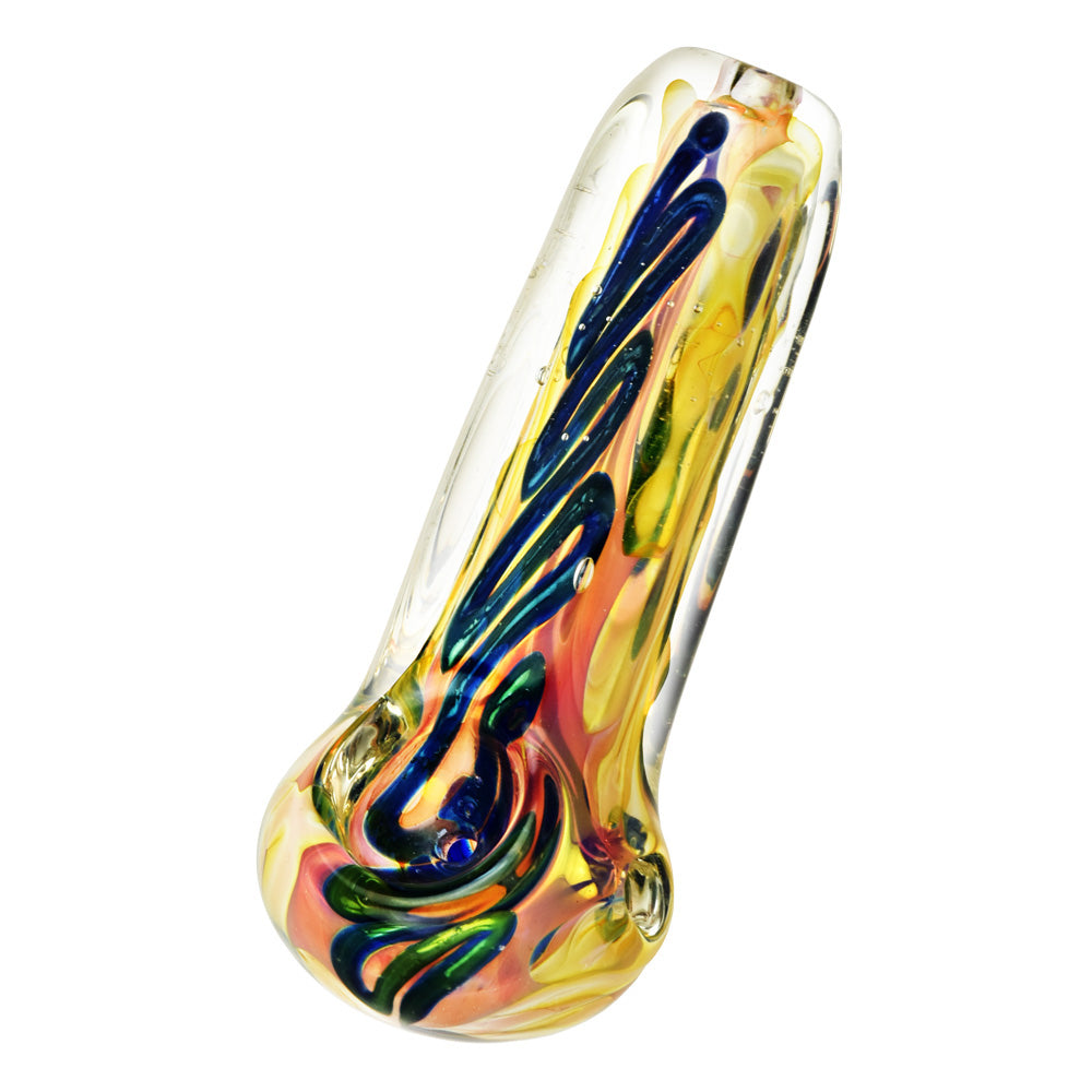 Metallic Fumed Glass Spoon Pipe- 3.75" - Smoke N’ Poke