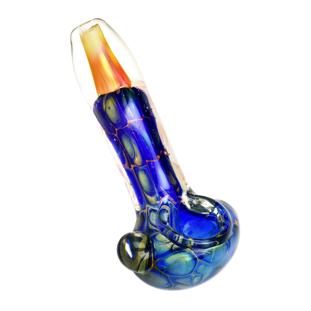 Metallic Fumed Glass Spoon Pipe- 3.75" - Smoke N’ Poke