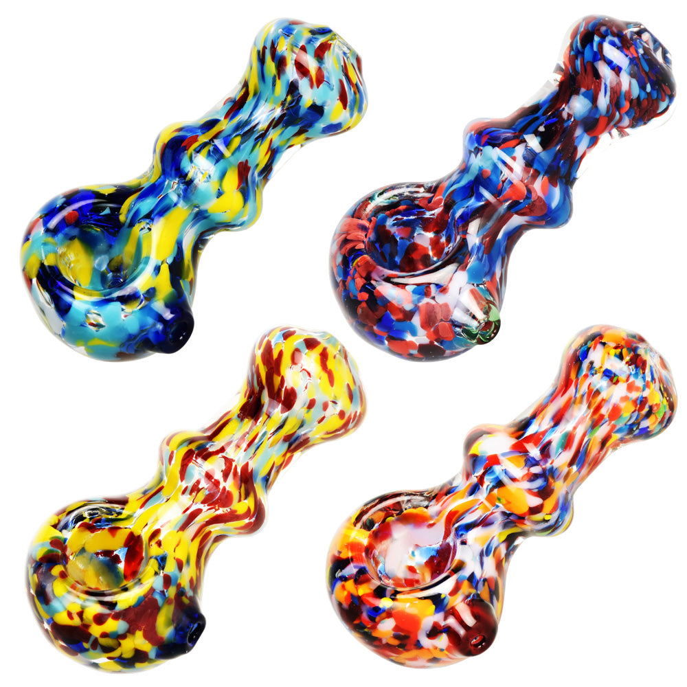 Rainbow Blast Fancy Spoon Pipe - 3.25" / Colors Vary - Smoke N’ Poke