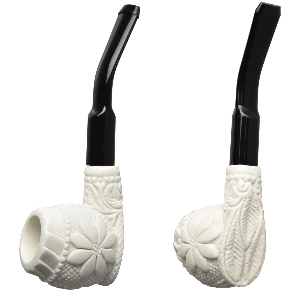 Mini Deluxe Meerschaum Pipe - 4.5" / Floral