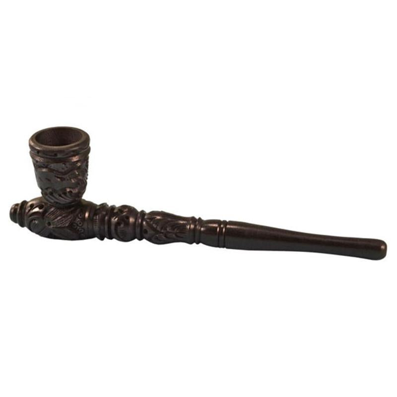 Carved Wood Hand Pipe | 8 Inch - Smoke N’ Poke