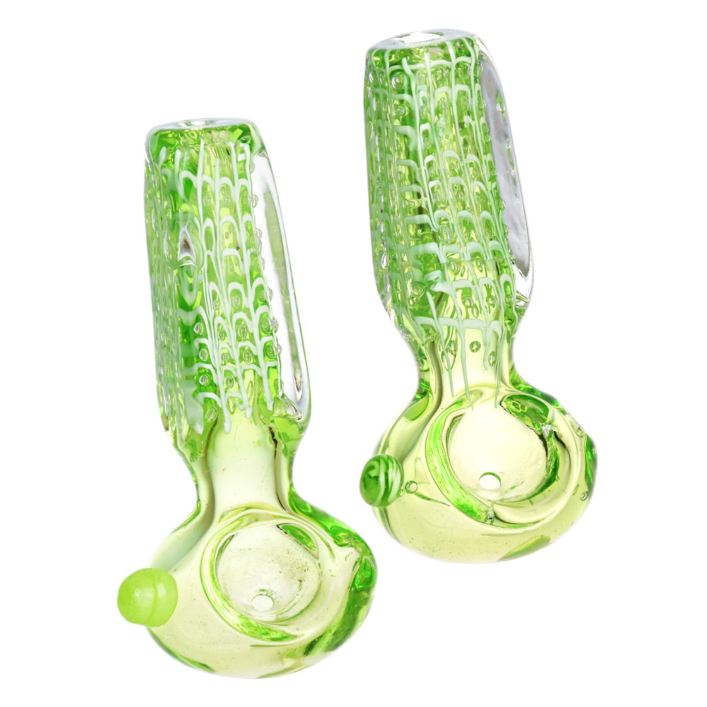 Slime Green Glass Spoon Pipe - 3.5"/Colors Vary - Smoke N’ Poke