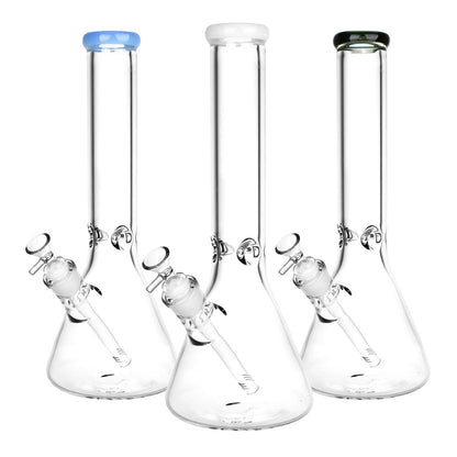 Classic Glass Beaker Light Water Pipe | 14mm F | Colors Vary - Smoke N’ Poke