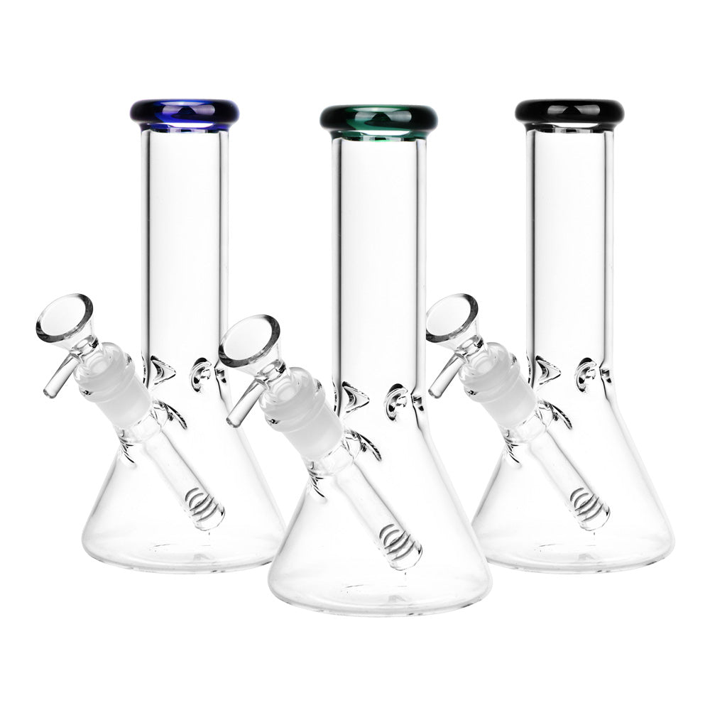 Classic Glass Beaker Light Water Pipe | 14mm F | Colors Vary - Smoke N’ Poke